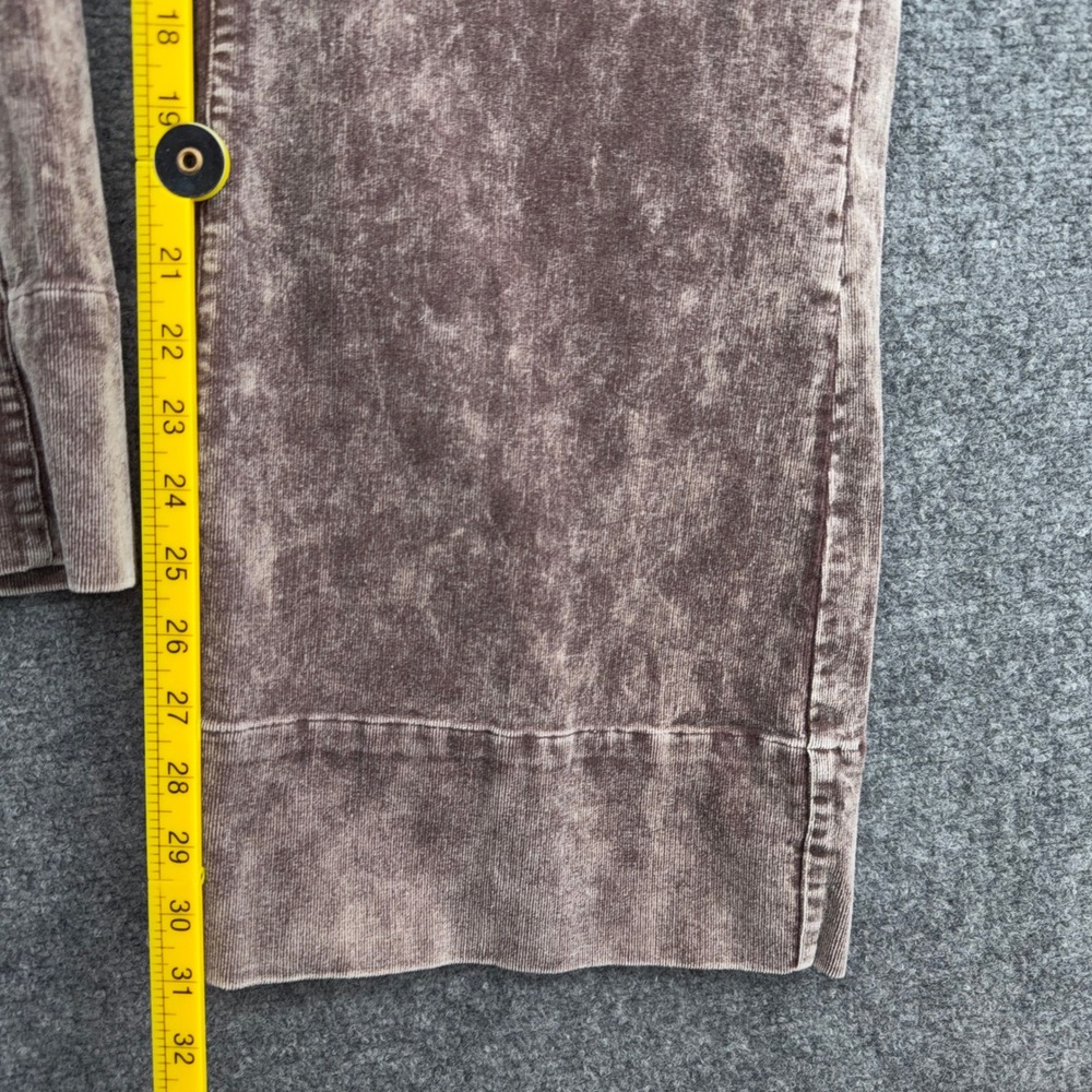 HYFVE Wide Leg Corduroy Women L Cotton Spandex Brown Acid Wash Pants - Picture 7 of 7